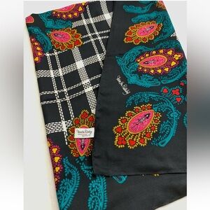 Diane von Furstenberg 100% Silk Square Large Scarf Multicolor Geometric 42x42